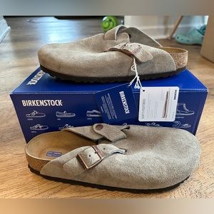 NWT Birkenstock Boston Taupe size 9/9.5 (EU 40)